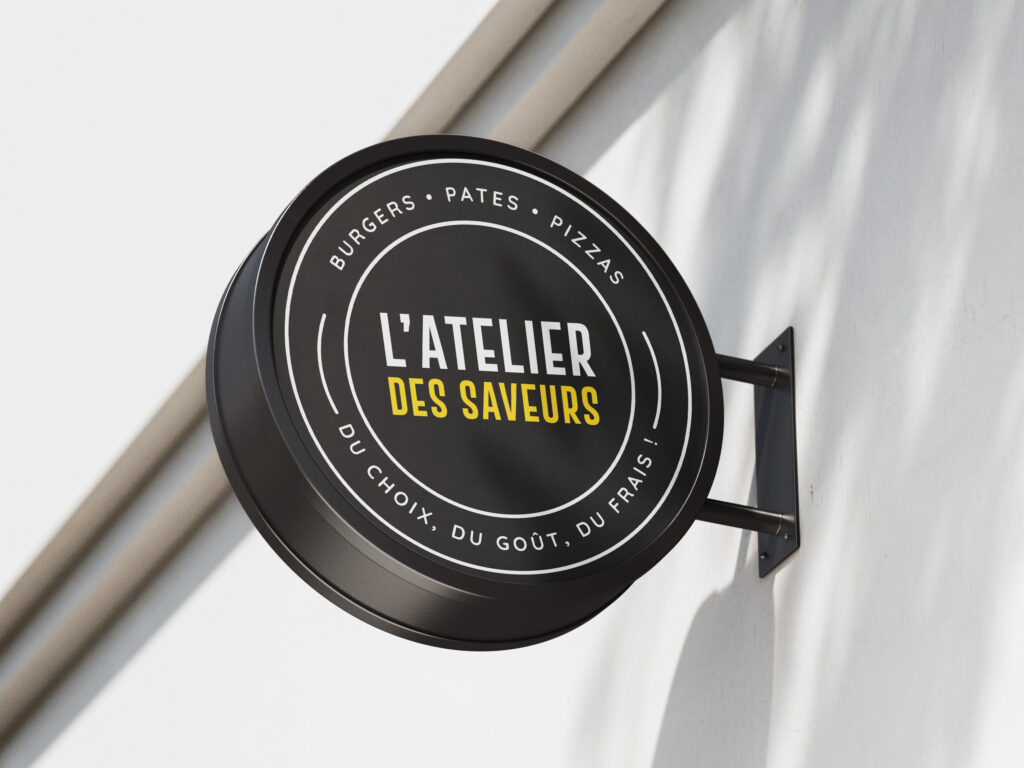 Mockup logo L'Atelier des Saveurs