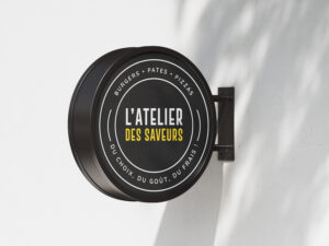 Mockup logo L'Atelier des Saveurs